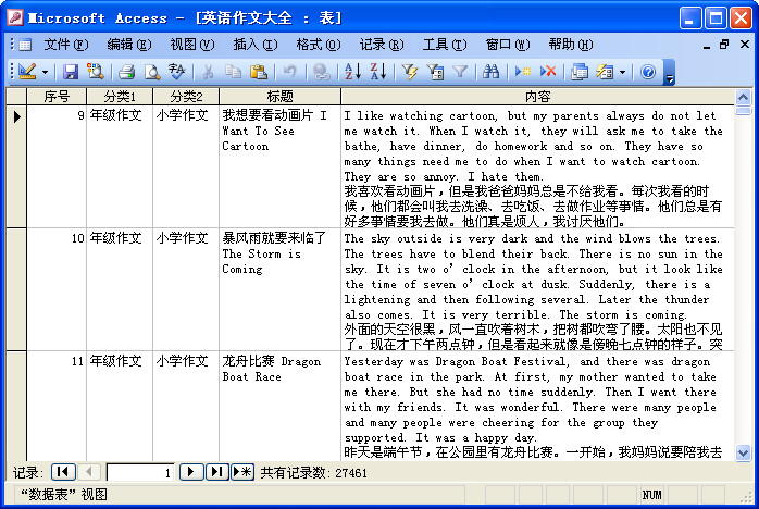 2万7千多英语作文大全ACCESS\EXCEL数据库 - MaxSSL